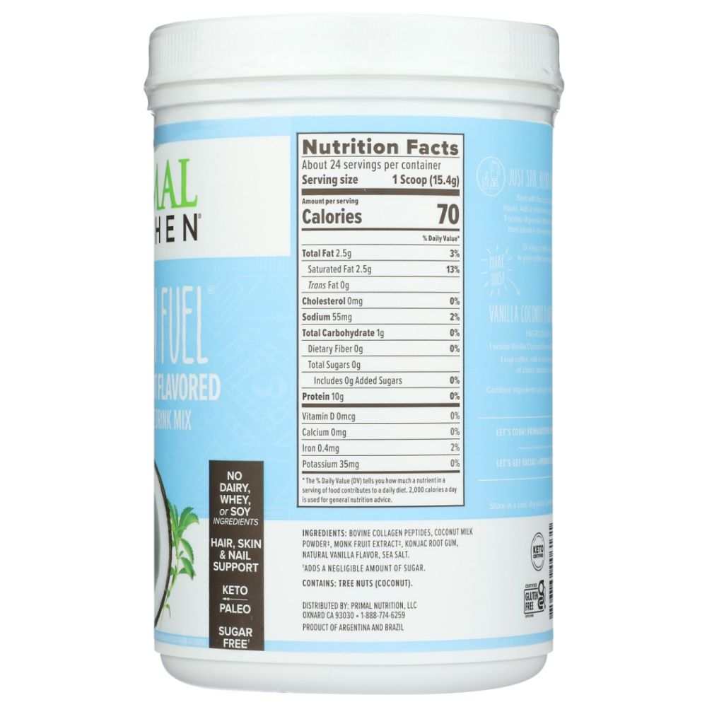 PRIMAL KITCHEN Collagen Fuel Vanilla Coconut |13.1oz| Nutrient-Rich